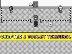 Screenshot des genannten Pixelart Spiels. Mit der Überschrift Chapter 1 - Toilet Tribunal